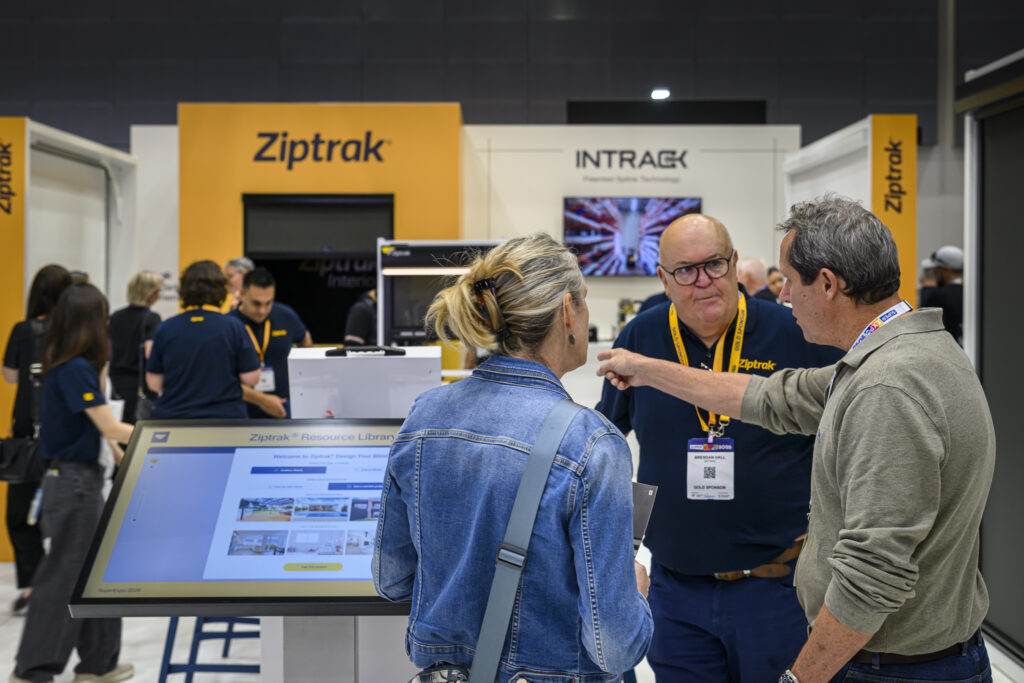 Ziptrak® team engaging with visitors at SuperExpo 2026 exhibition stand
