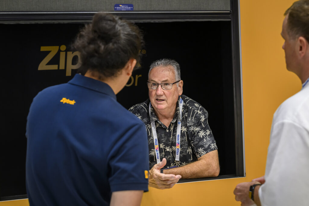 Ziptrak® team engaging with visitors at SuperExpo 2026 exhibition stand